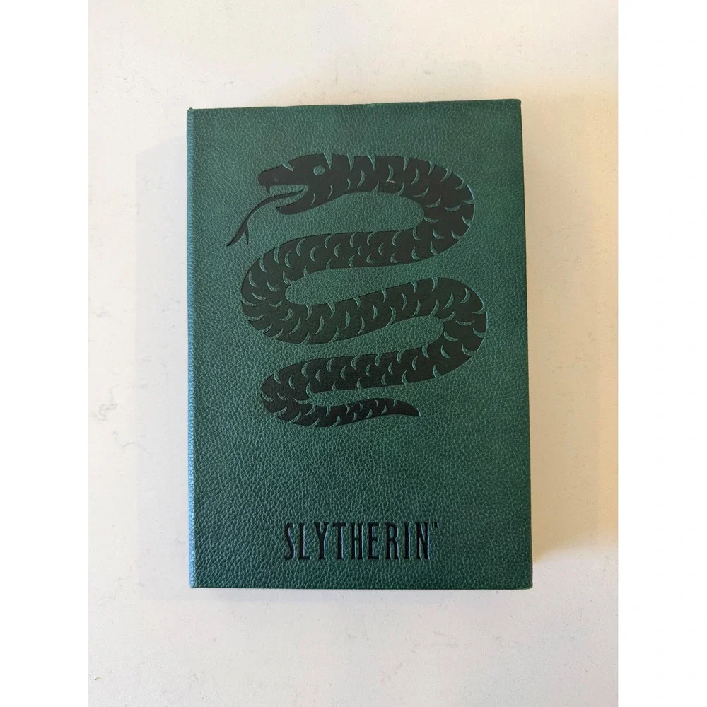 Harry Potter Slytherin House Lined Journal Green Faux Leather Snake Embossed